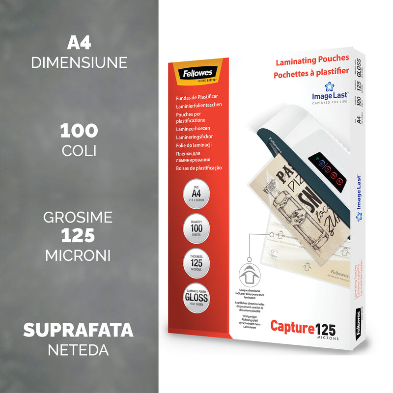 Folie Laminare ImageLast A4 125 microni 100 buc Fellowes