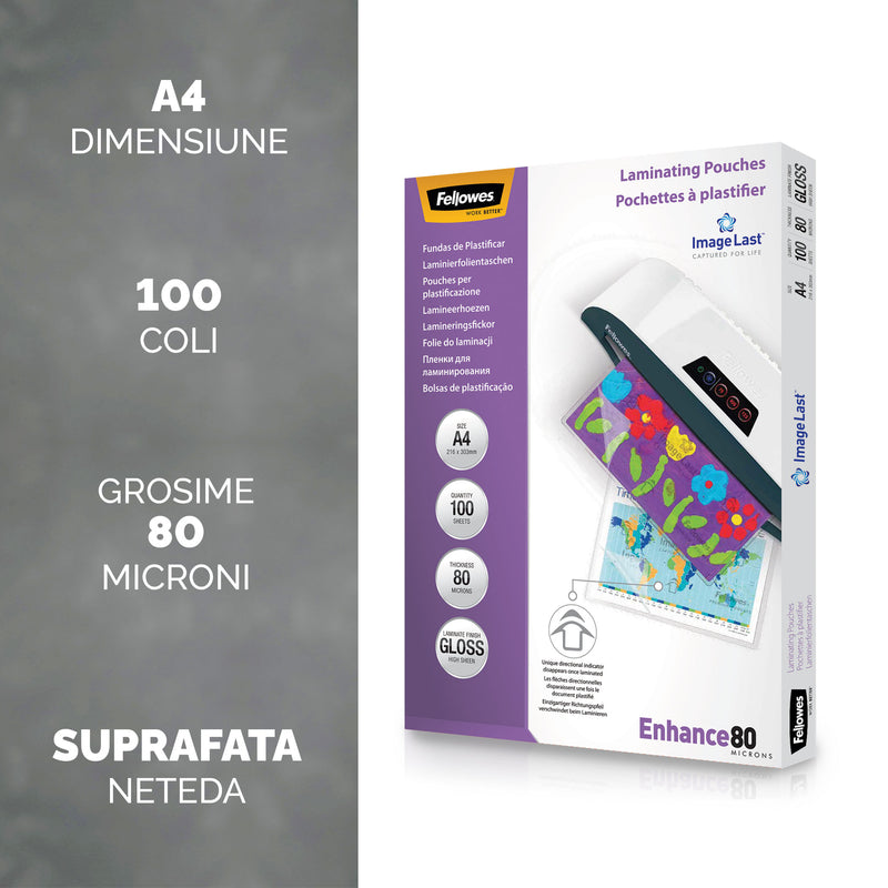 Folie Laminare ImageLast A4 80 microni 100 buc Fellowes