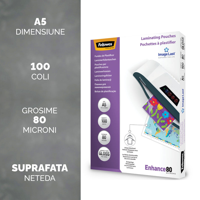 Folie Laminare ImageLast A5 80 microni 100 buc Fellowes