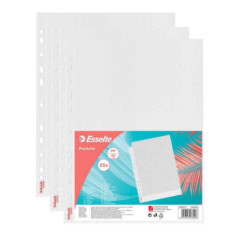 Folii Protecție A4 Colour'Breeze Reciclabile, 43 Microni, 25/set - Esselte