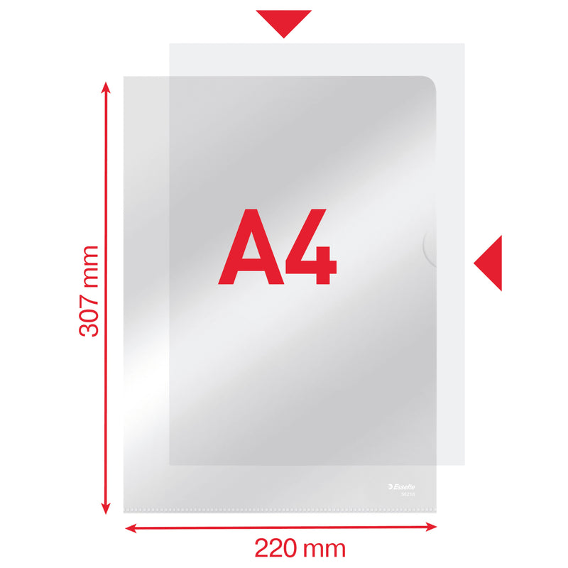 Folii Protecție A4 Cristal cu Deschidere Laterală, 105 Microni, 100/top - Esselte