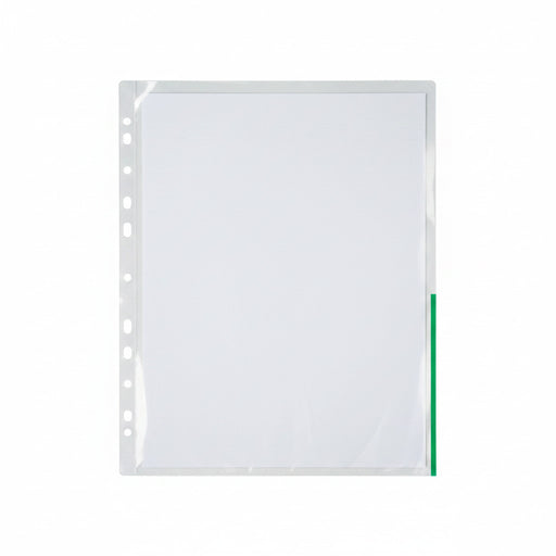 Folii Protectie Esselte A4 Margine Verde, 105 Microni, 100/set - imagine produs