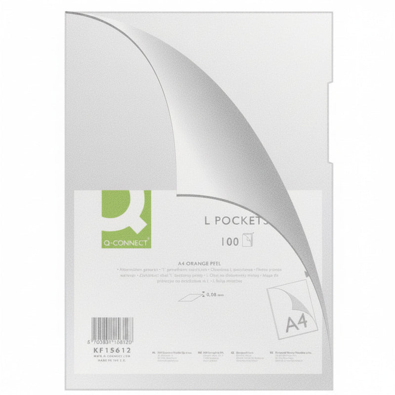 Mapă protecție L documente A4 80 microni cristal Q-Connect