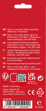 Glitter Glow in the Dark 2 x 12 ml Faber-Castell