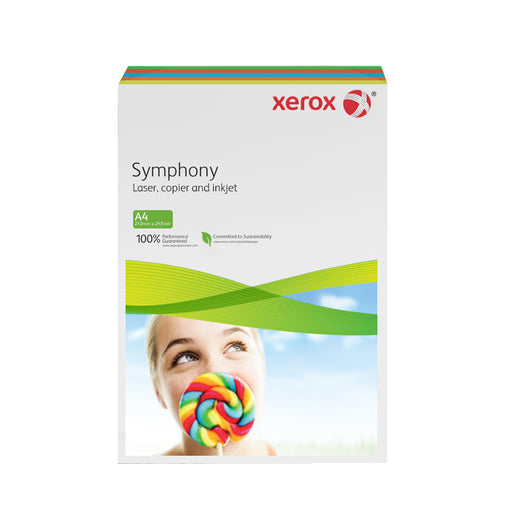 Hârtie copiator color Asortata Intens, Xerox, format A4, 80g, top 50 coli