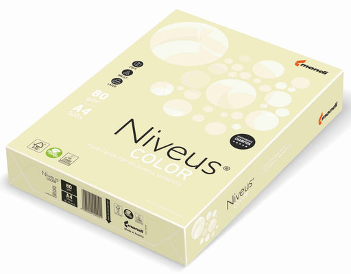 Hârtie copiator color Galben Vanilie Pal, Niveus, format A4, 80g, top 500 coli