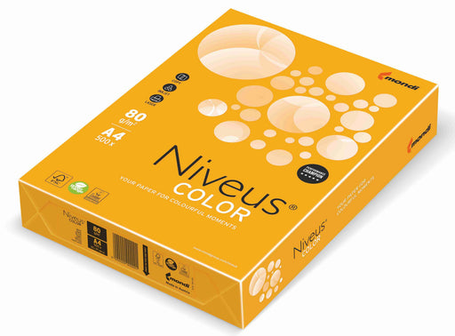 Hârtie copiator color Portocaliu Gold Trend, Niveus, format A4, 80g, top 500 coli