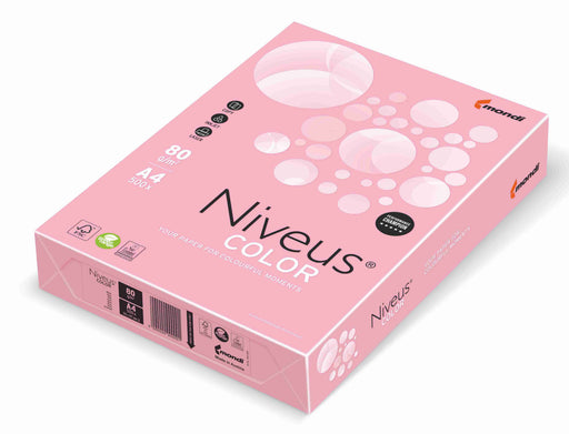 Hârtie copiator color Roz Pal, Niveus, format A4, 80g, top 500 coli
