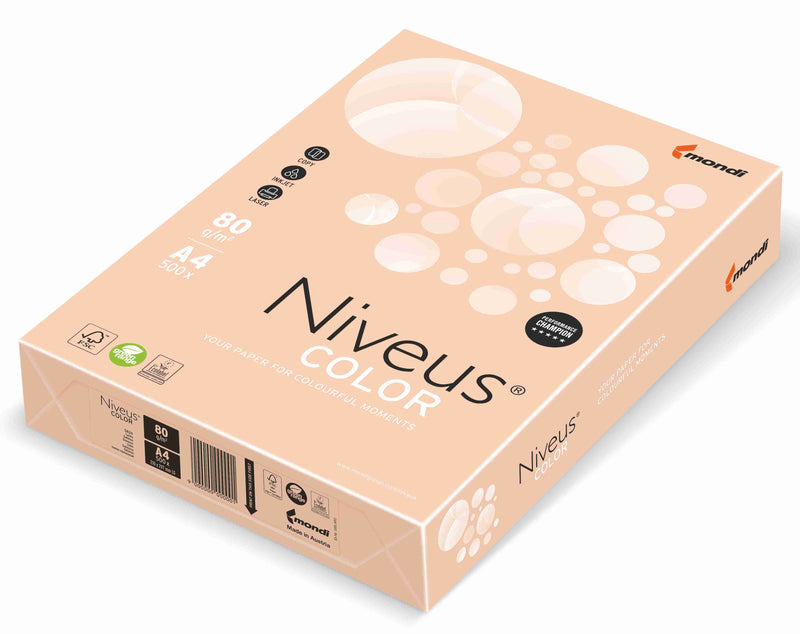 Hârtie copiator color Salmon Pal, Niveus, format A4, 80g, top 500 coli