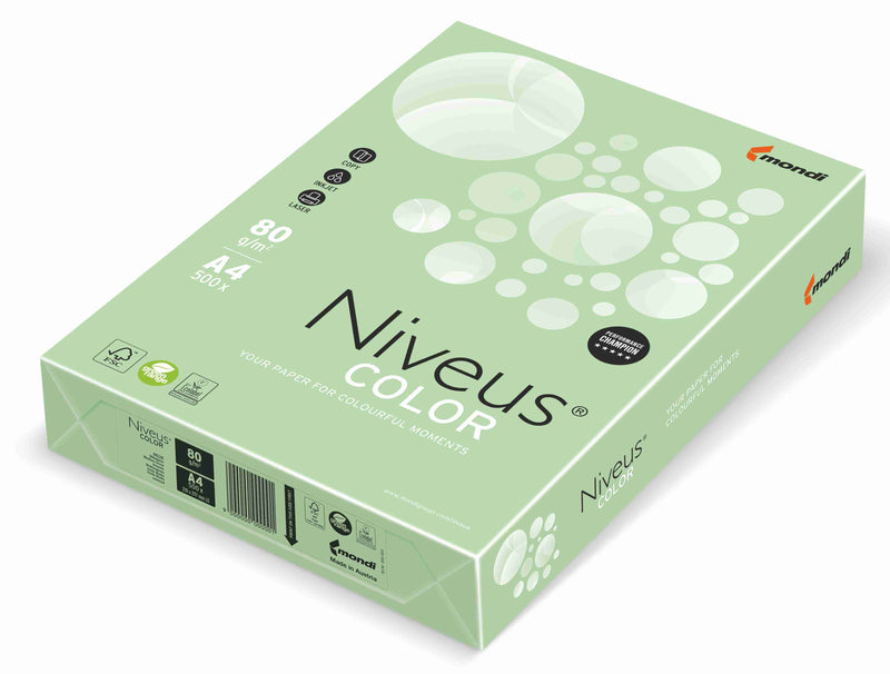 Hârtie copiator color Verde Deschis Pal, Niveus, format A4, 80g, top 500 coli