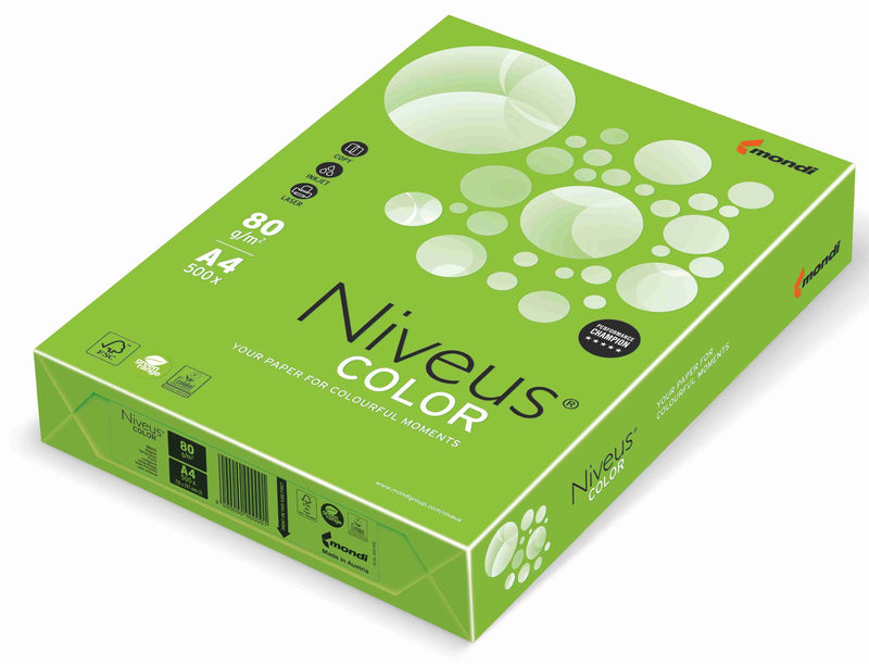 Hârtie copiator color Verde Intens, Niveus, format A4, 80g, top 500 coli