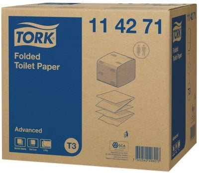 Hartie igienica intercalata Tork Advanced T3 bulk 2 straturi - 1 pachet - imagine 2