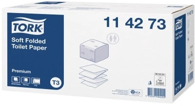 Hartie igienica intercalata Tork Premium T3 bulk 2 straturi - 1 pachet - imagine 2