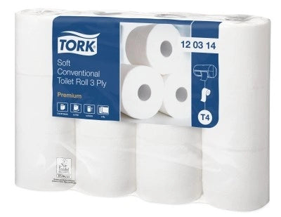 Hartie igienica Tork Premium Soft T4 3 straturi - pachet 12 role - imagine 1