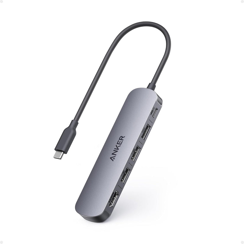 Hub USB-C Anker 5-in-1 HDMI 4K 30Hz 3x USB-A PD 90W gri - imagine produs
