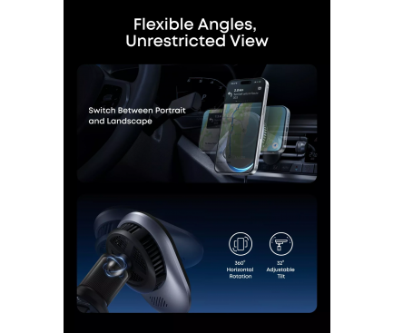 Incarcator Auto Wireless Anker Prime MagGo AirCool Qi2 25W negru