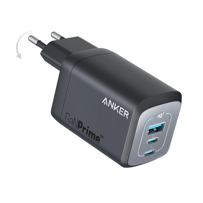 Încărcător Rețea Prime GaN 67W 2x USB-C 1x USB-A Negru Anker