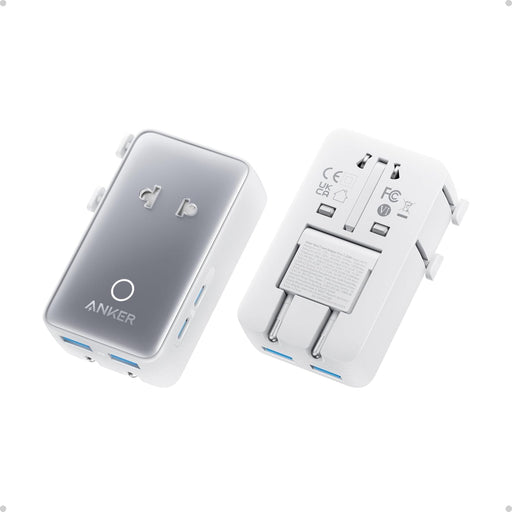Adaptor Priză Universal Nano Travel 5-in-1 20W 2x USB-C 2x USB-A Alb Anker