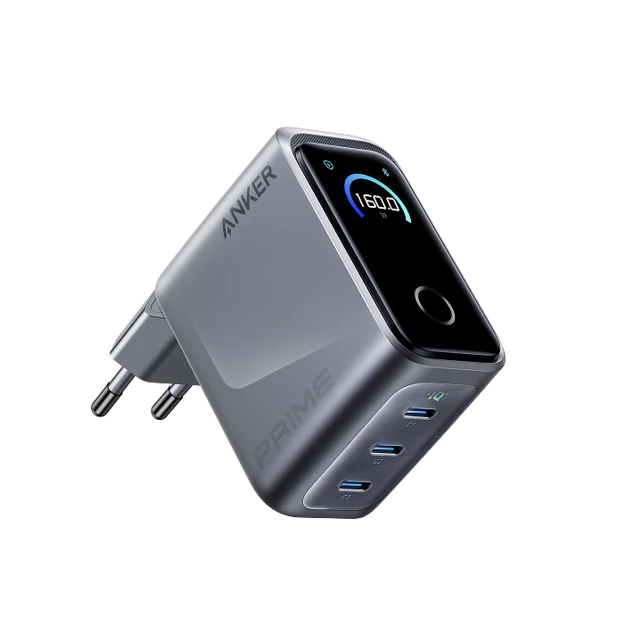 Încărcător Rețea Prime 160W 3x USB-C Smart Display Gri Anker