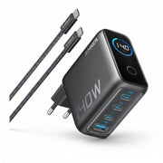 Incarcator Retea Anker 140W 3x USB-C 1x USB-A Display LED gri - imagine produs