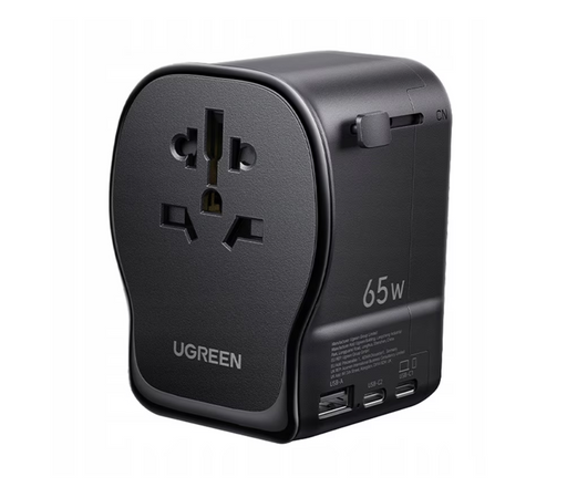 Incarcator calatorie Ugreen S550 GaN 65W 2x USB-C 1x USB-A negru