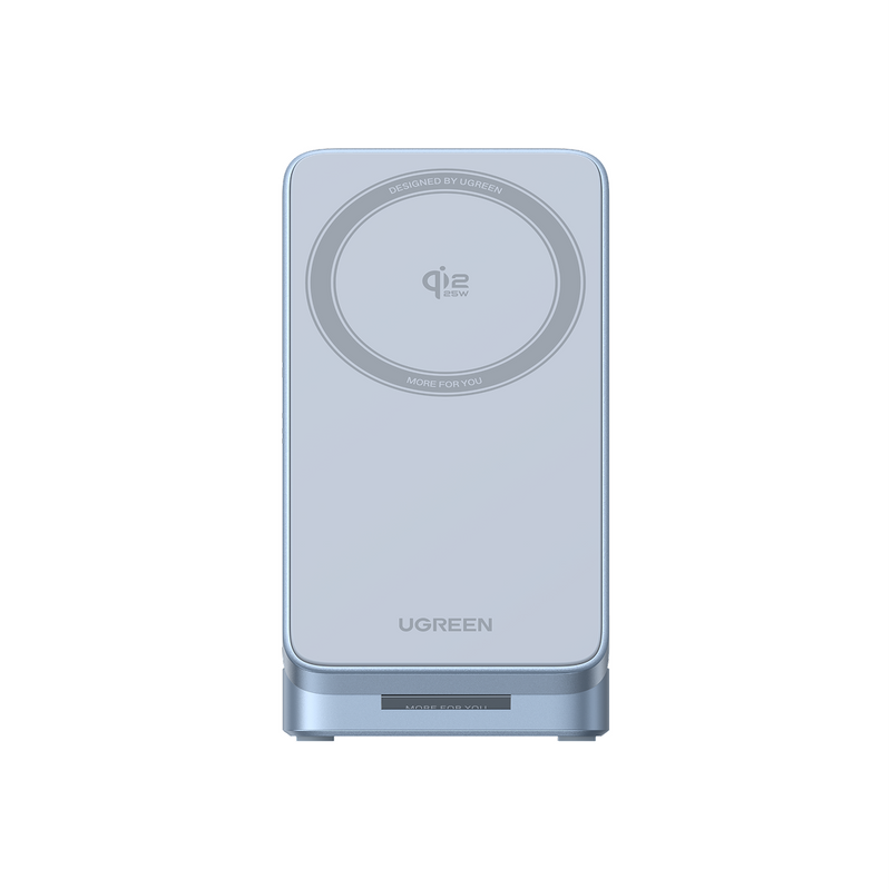 Incarcator wireless Ugreen MagFlow W757 3-in-1 Qi2 25W albastru