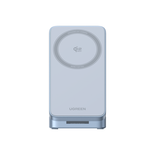 Incarcator wireless Ugreen MagFlow W757 3-in-1 Qi2 25W albastru