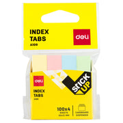 Index Adeziv Hârtie 12x50 mm, 4 Culori, 100 File - Deli