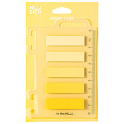 Index Adeziv Plastic 12x44 mm, 5 Culori Galben, 20 File, cu Riglă Nusign - Deli