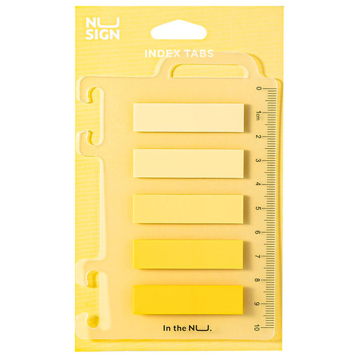 Index Adeziv Plastic 12x44 mm, 5 Culori Galben, 20 File, cu Riglă Nusign - Deli