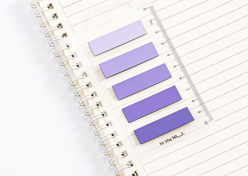 Index Adeziv Plastic 12x44 mm, 5 Culori Galben, 20 File, cu Riglă Nusign - Deli