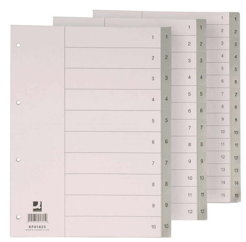 Separator index plastic 1-12 Q-Connect 230 x 297 mm