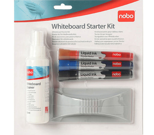 Kit Whiteboard 3 Markere, Burete Magnetic și Spray 125 ml Nobo