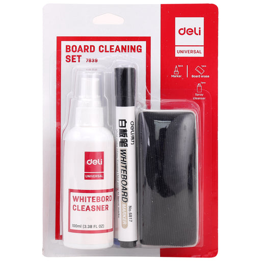 Kit Whiteboard cu Burete, Spray și 2 Markere Deli