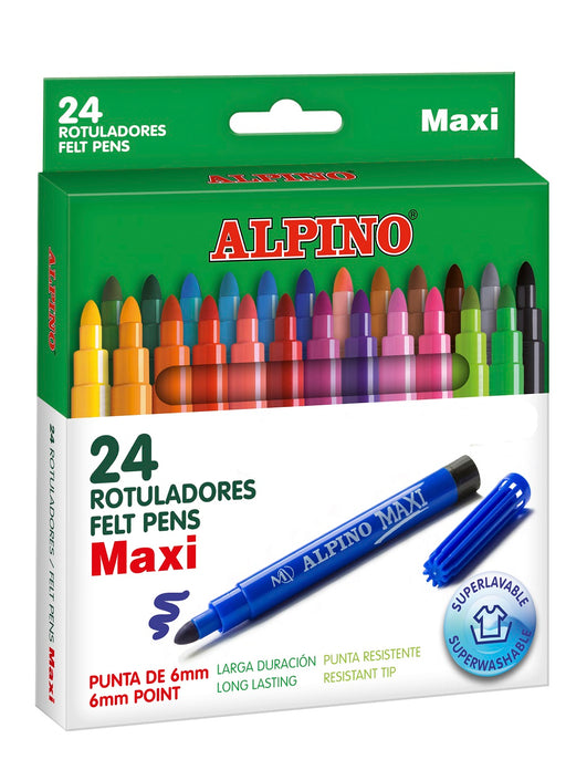 Carioci Lavabile Maxi 24 Culori/Cutie Alpino