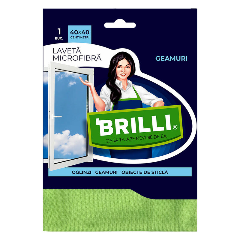 Laveta microfibra pentru geam Brilli 40 x 40 cm