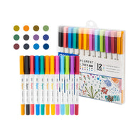 Set 12 Linere Pigment cu 2 Capete 0,5/1 mm Inspira Deli