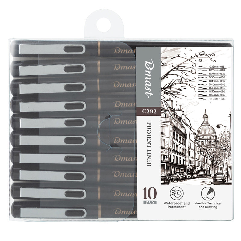 Set 10 Linere Pigment Negre Permanente Dmast
