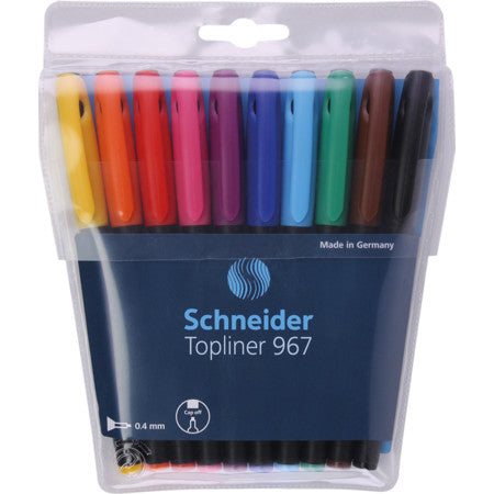 Liner 967 Vârf Fetru 0,4 mm Set 10 Culori Schneider