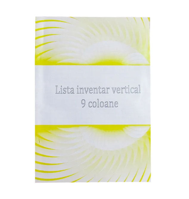 Listă de Inventar Vertical 9 Coloane A4 100 file Calitate verificată