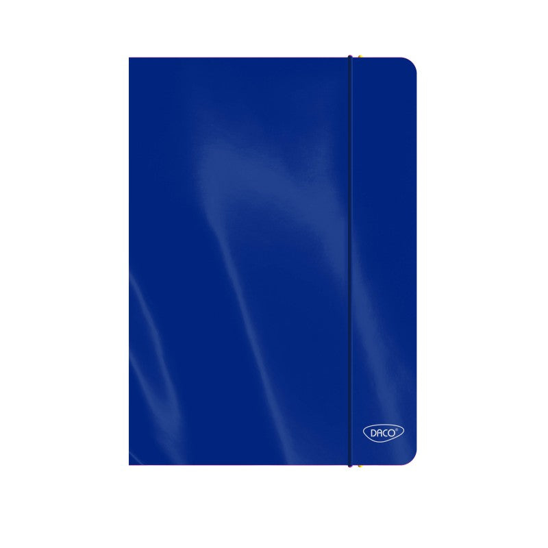 Mapă carton laminat Daco cu elastic, A4, culoare albastră