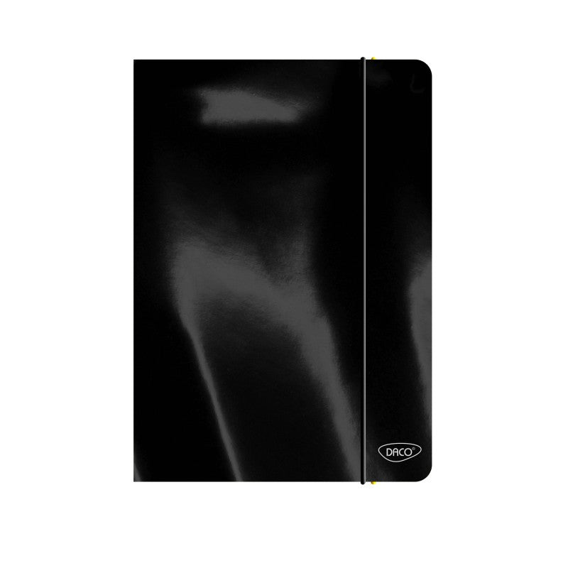 Mapă carton laminat Daco cu elastic, A4, culoare neagră