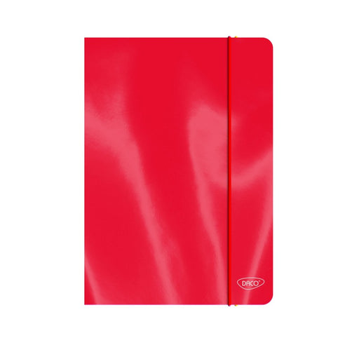 Mapă carton laminat Daco cu elastic, A4, culoare roșie