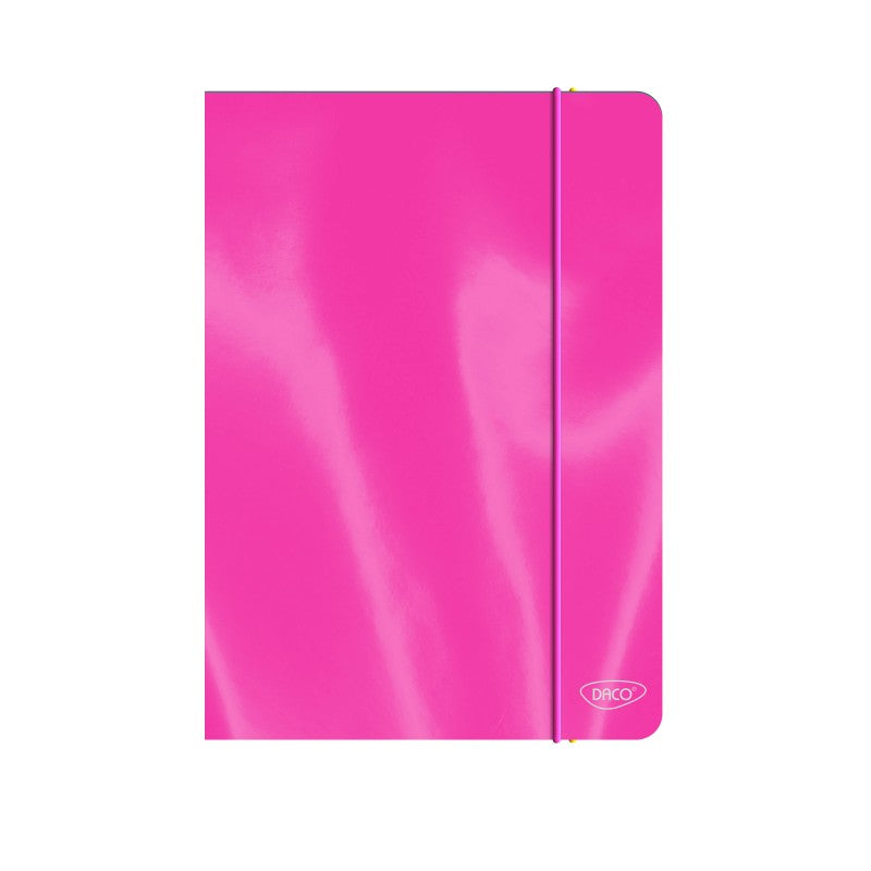 Mapă carton laminat Daco cu elastic, A4, culoare roz
