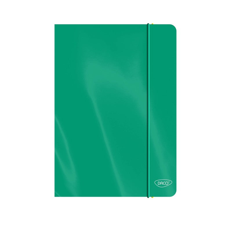 Mapă carton laminat Daco cu elastic, A4, culoare verde