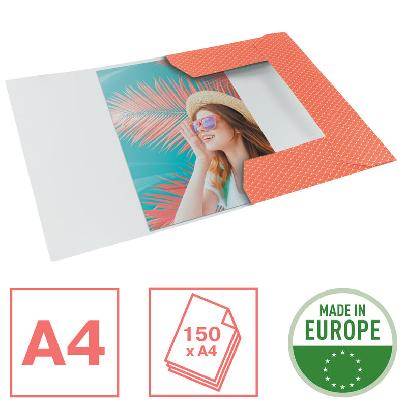 Mapă Carton cu Elastic Corai Reciclabilă Colour'Breeze - Esselte