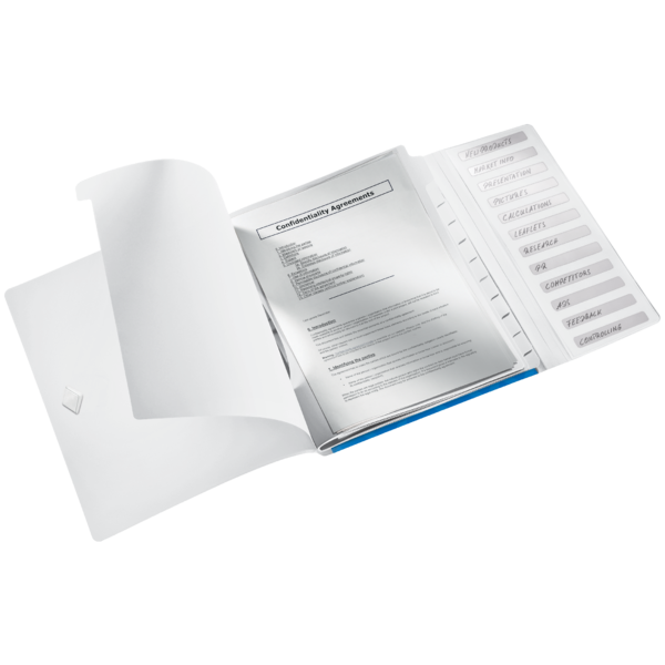 Mapă Plastic 12 Compartimente Albastru Metalizat WOW - Leitz