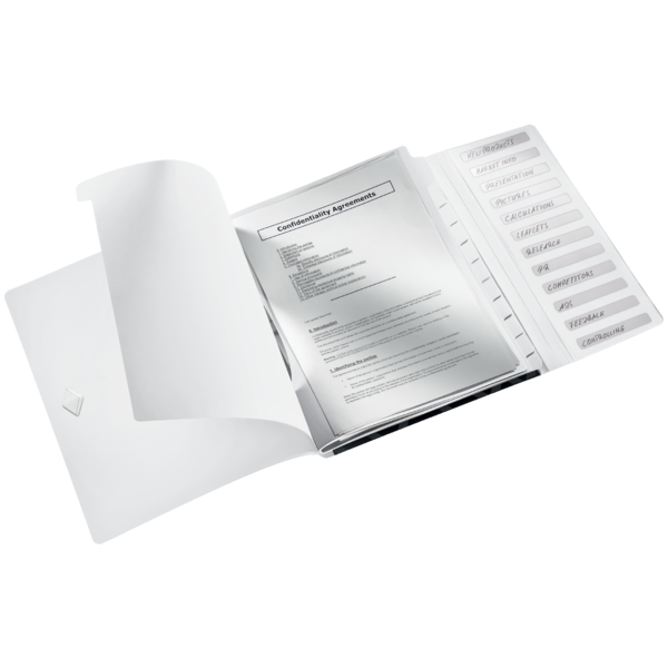Mapă plastic 12 compartimente negru WOW - Leitz