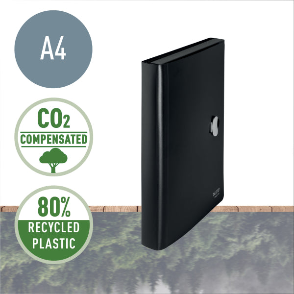 Mapă plastic 5 compartimente negru Recycle - Leitz