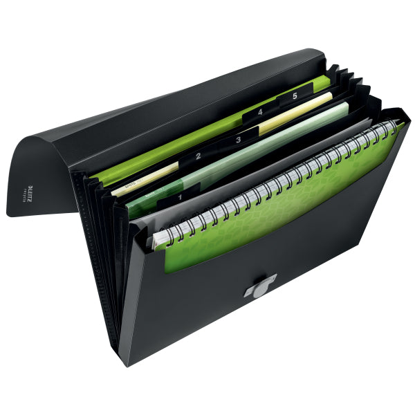 Mapă plastic 5 compartimente negru Recycle - Leitz